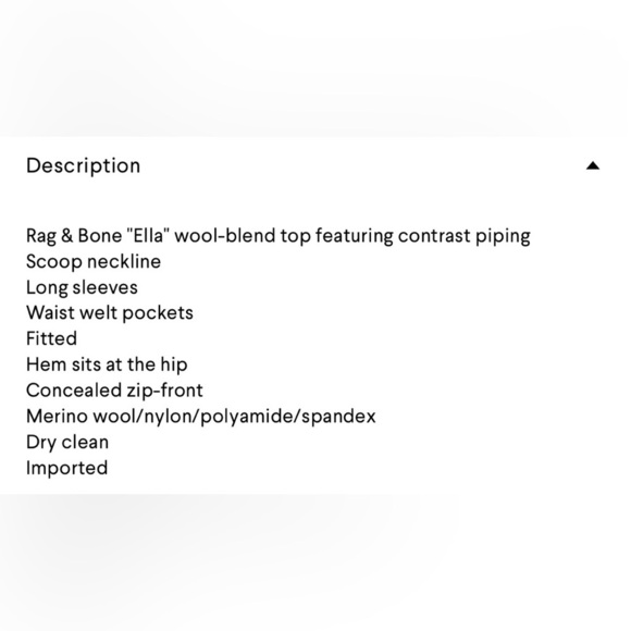 NWOT Rag and Bone Ella Zip Front Top - Picture 3 of 14